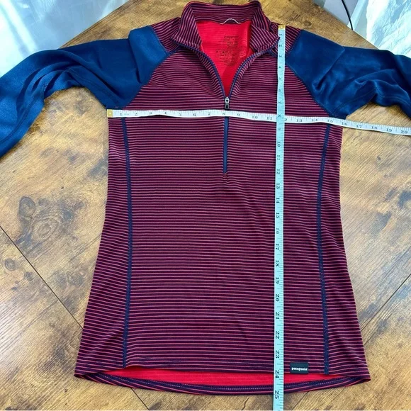 Patagonia Men’s Capilene 2 Lightweight Half-Zip Baselayer, Red and Navy Pullover - Picture 10 of 12